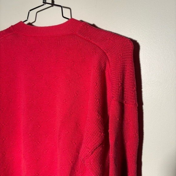 Vintage Essential Elements 100% Cotton Red Cardigan Sweater - Picture 7 of 7